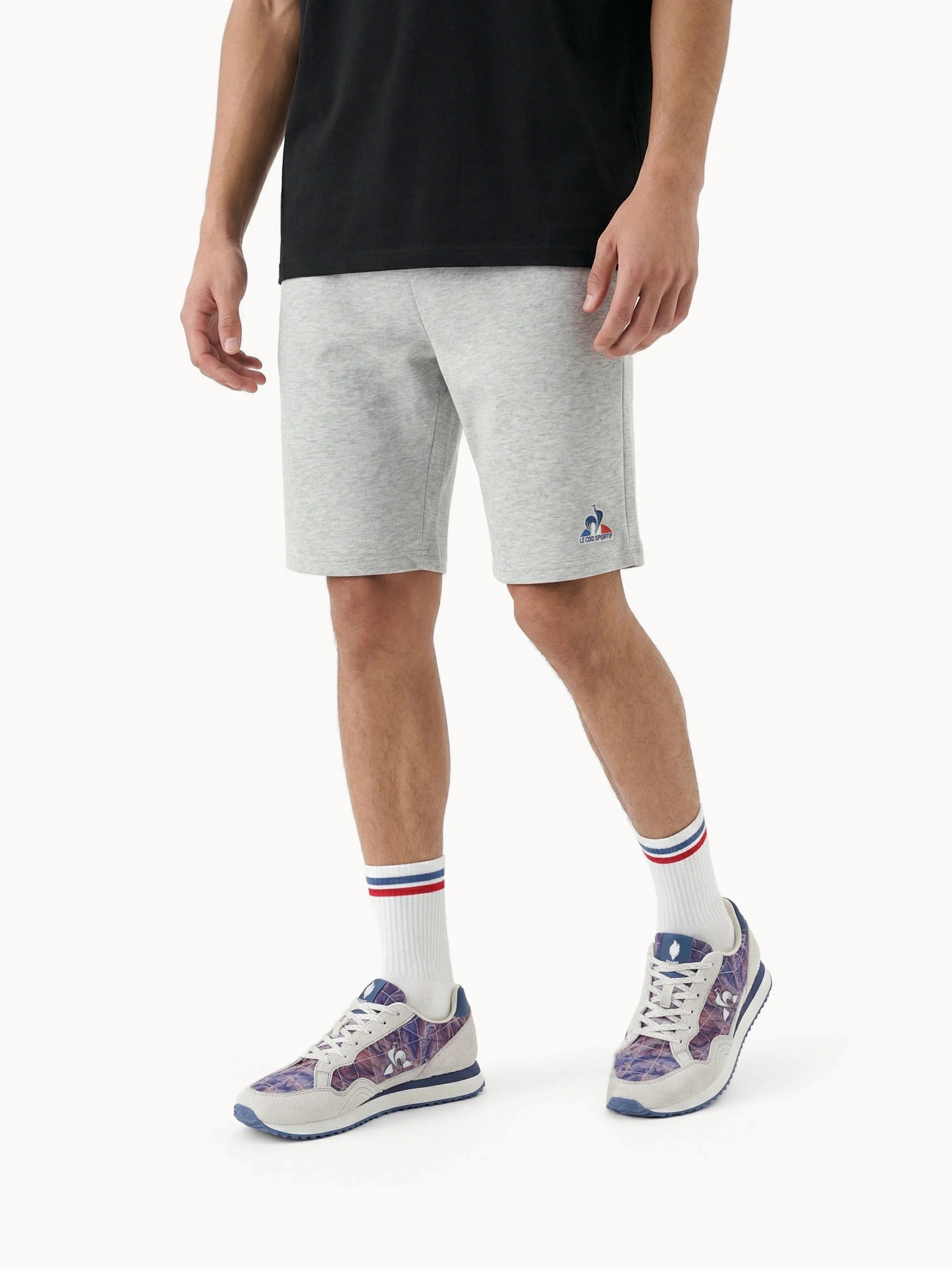 Chaussettes mi-hautes rayées bleu blanc rouge - Image 3