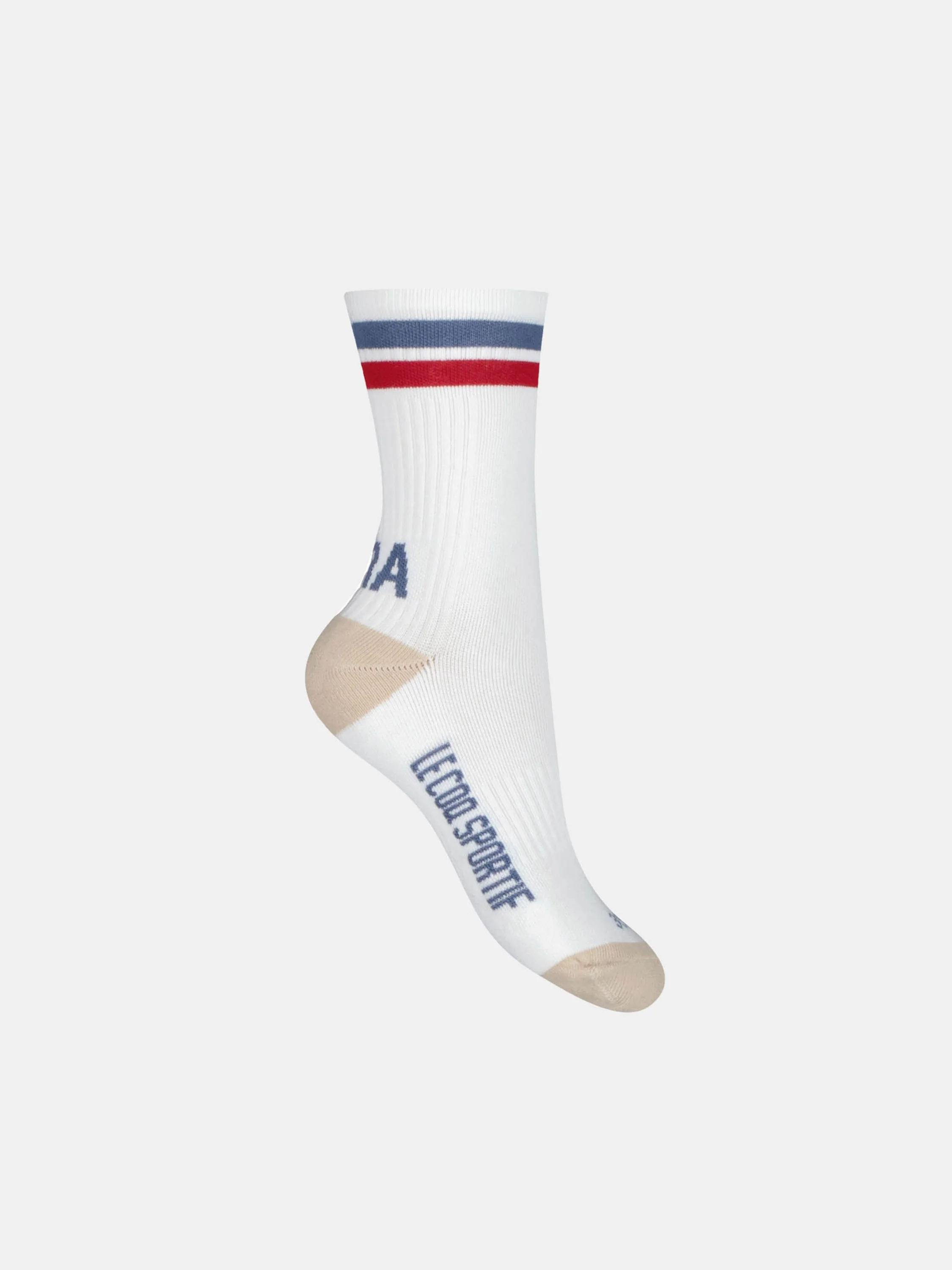 Chaussettes mi-hautes rayées bleu blanc rouge - Image 4