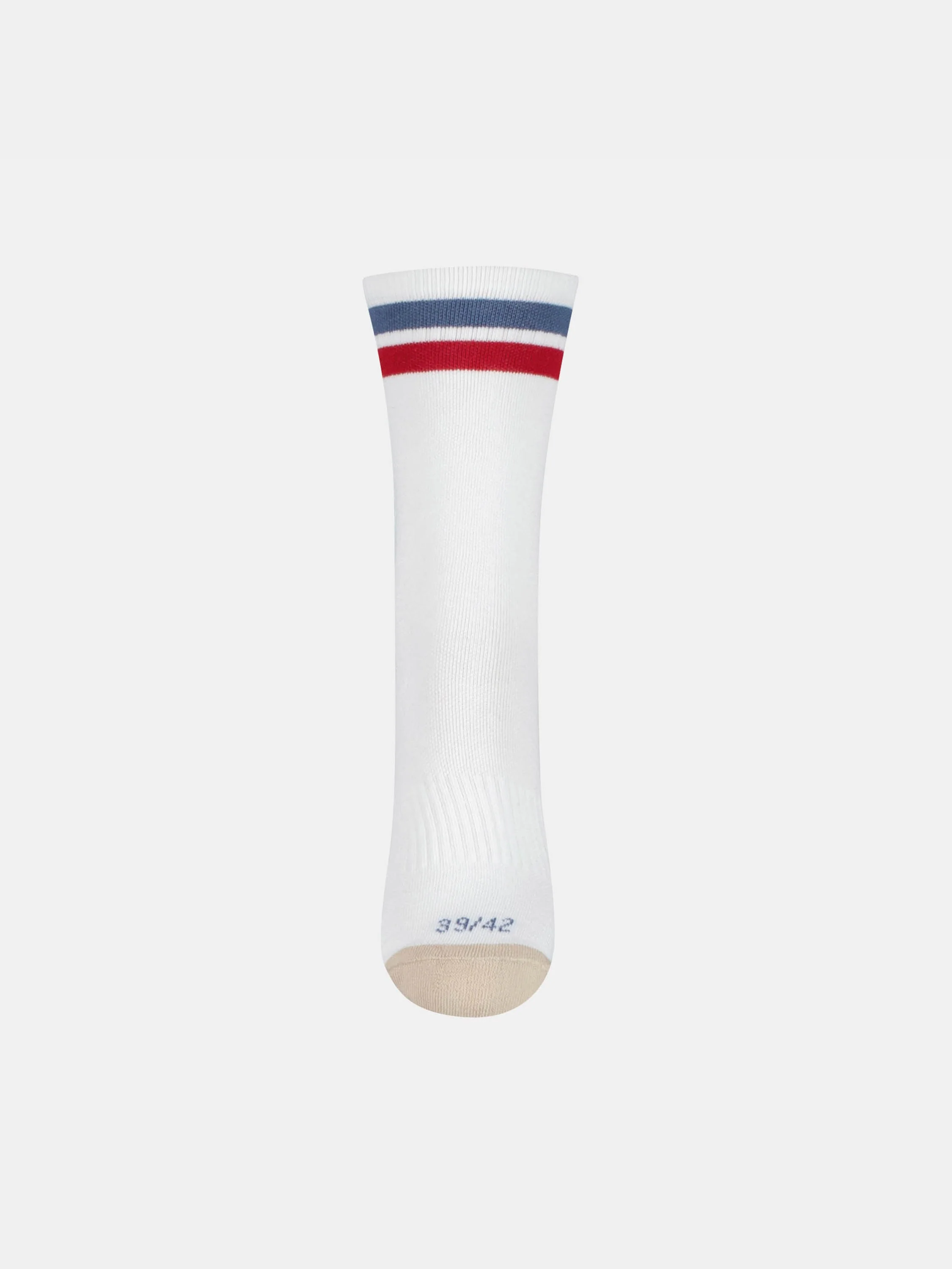Chaussettes mi-hautes rayées bleu blanc rouge - Image 5