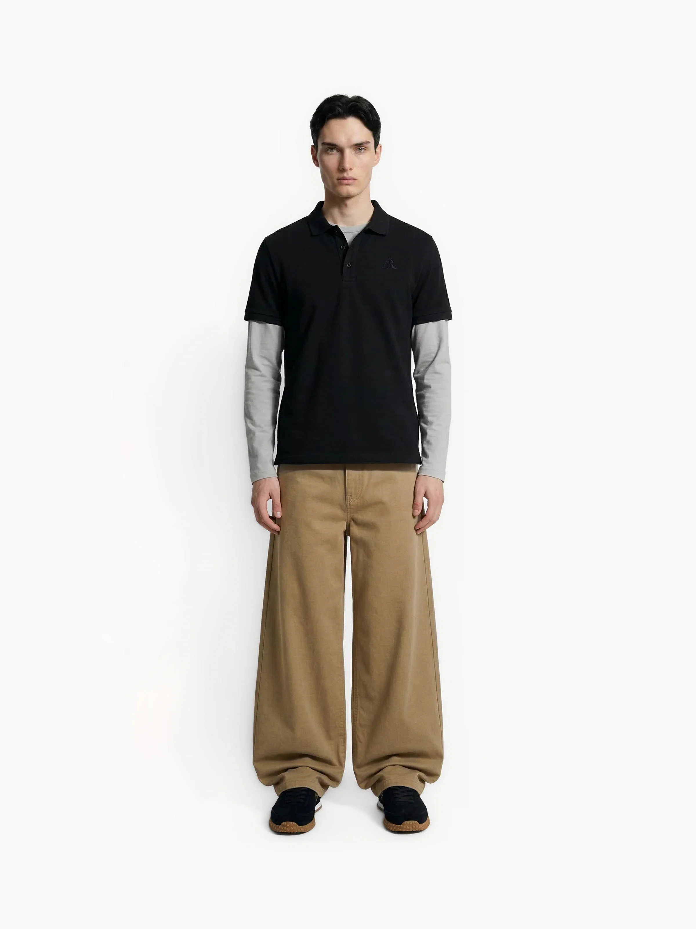 Polo Essentiel effet piqué en jersey de coton avec logo bordé ton sur ton - Image 4