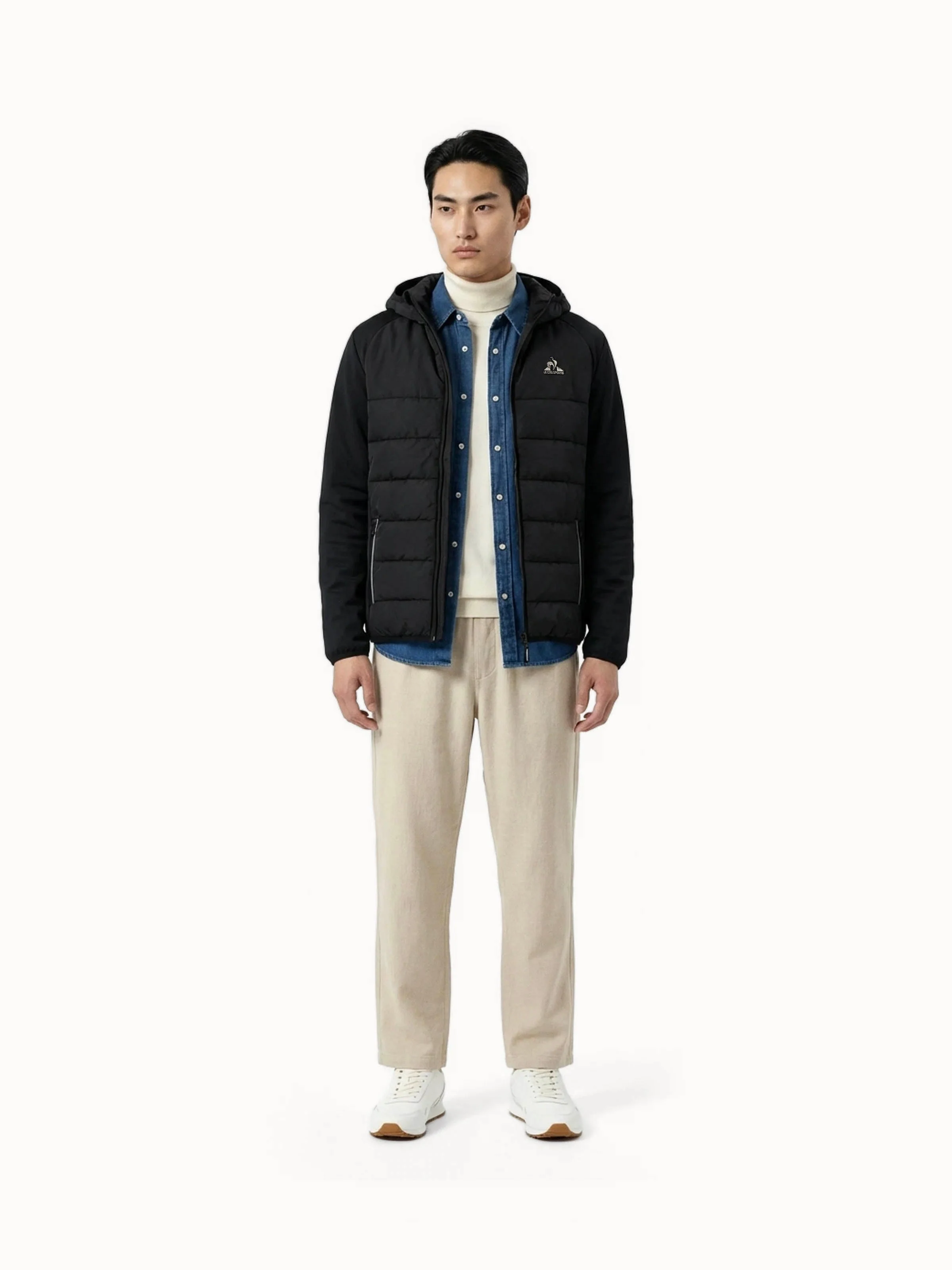 Veste bi-matière matelassée avec manches en jersey - Image 4