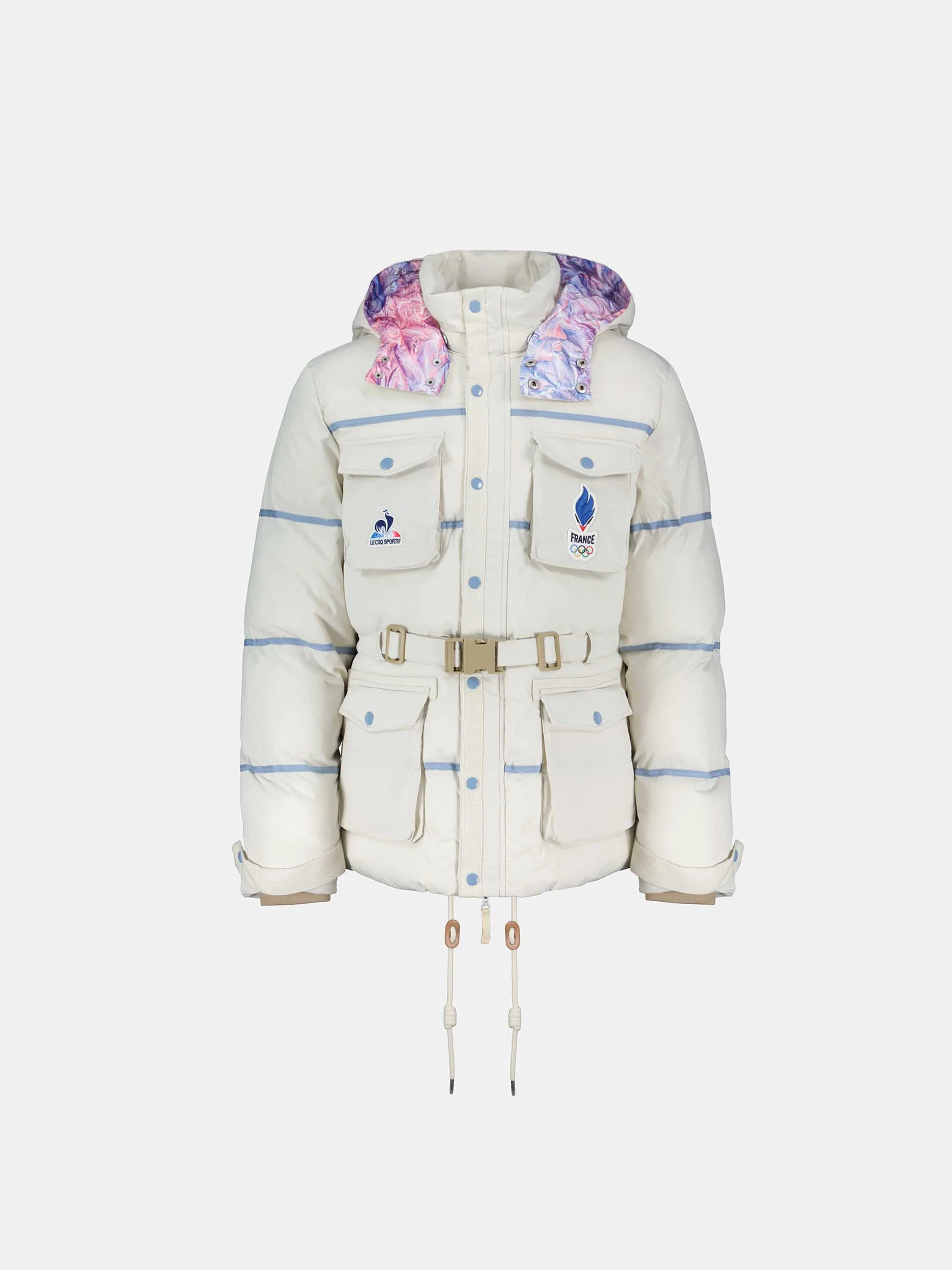 Doudoune saharienne à capuche chaude et déperlante et doublure impression Montagne JO Milano-Cortina - Image 3